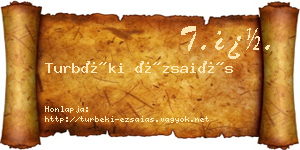 Turbéki Ézsaiás névjegykártya